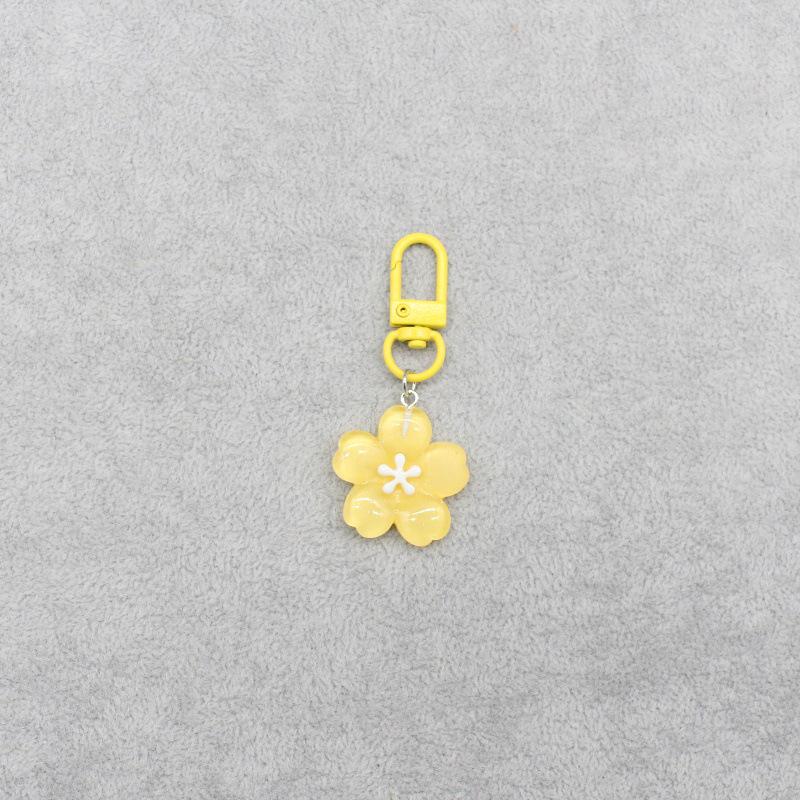 Romantic Sakura Keychain: Translucent Jelly Flower Pendant for Couples