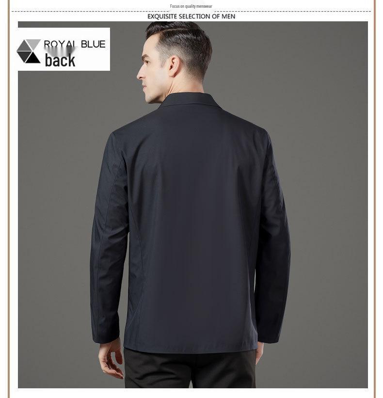 Men's Seamless Jacket for Autumn/Winter 2025: High-End Business Casual Outerwear for Middle-Aged and Elderly.