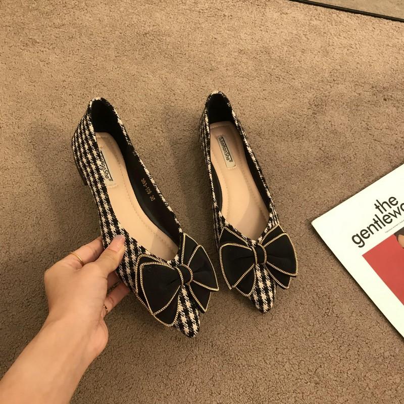 Fashion Flat Shoes for Women 2025 New Butterfly Bow Big Size Pointed Toe Shoes for Women Flat Spring and Autumn Work Shoes Loafers Women