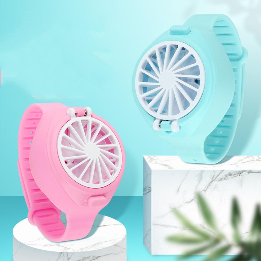 3-pack Kids Creative Wearable Fan Watches Mute Mini Fan Toys USB Charge