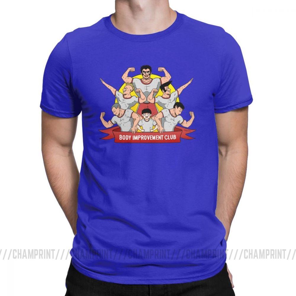 Herren S T-Shirt Mob Psycho 100 Körperverbesserungsclub Humor 100% Baumwolle T-Shirts Kurzarm