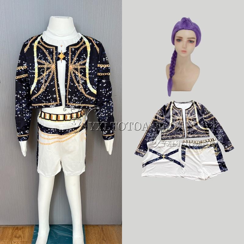 film d'anime groupe de filles Costume de Cosplay Idol Costume de Scène Noir Costume de Performance Ensemble de Costumes Halloween Carnaval Costume 120 gray