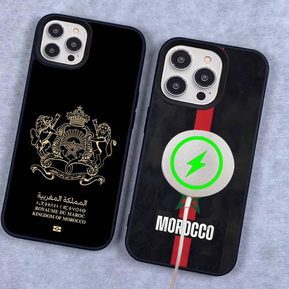 Maroc M-Morocco Flag Magnetic Phone Case For IPhone 17 16 15 14 13 12 Mini 11 Pro Max Plus For Magsafe Cover