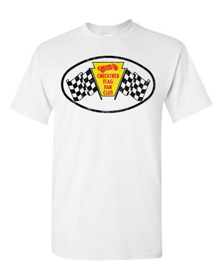 T Shirt 100% Cotton Hot Rod Checkered Flag Fan Club Drag Race Racing Speed Shop