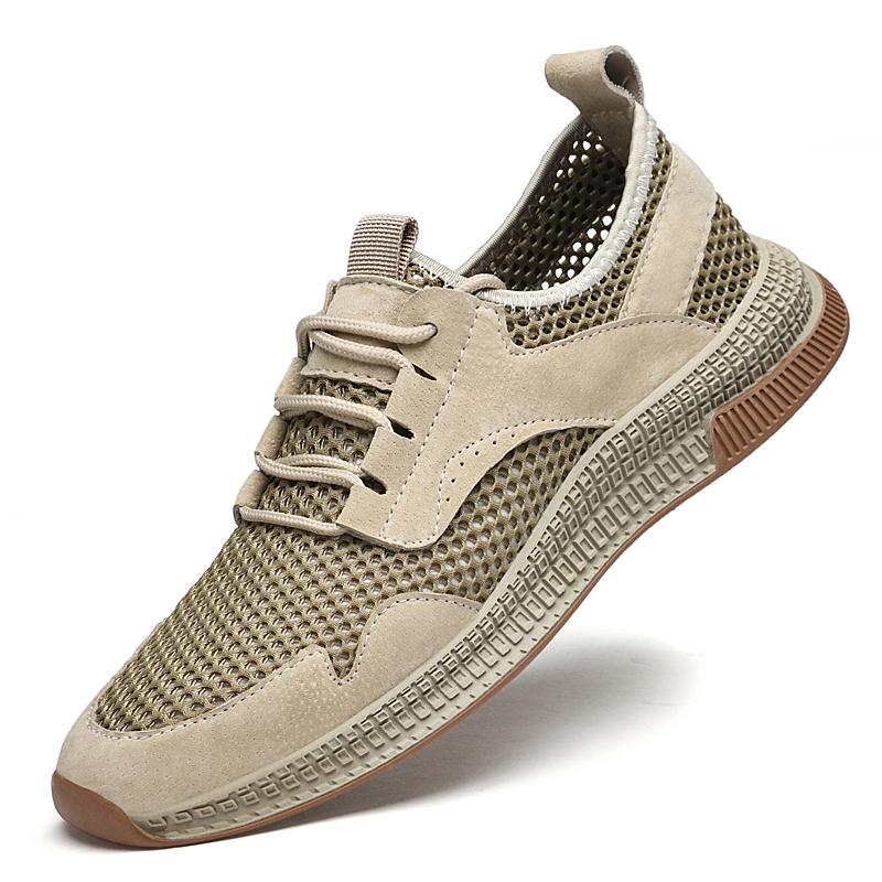 

Fashion Mesh Breathable Non-Slip Casual Sneakers Men s Shoes Outdoor Hiking Sports Shoes Male Soft Work Flats Footwear Tenis Masculinos 45 песчаный