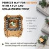 Escape room game in a box: 3D wooden puzzle box for adults, natural wood color, electronic brain teaser with hidden compartment
