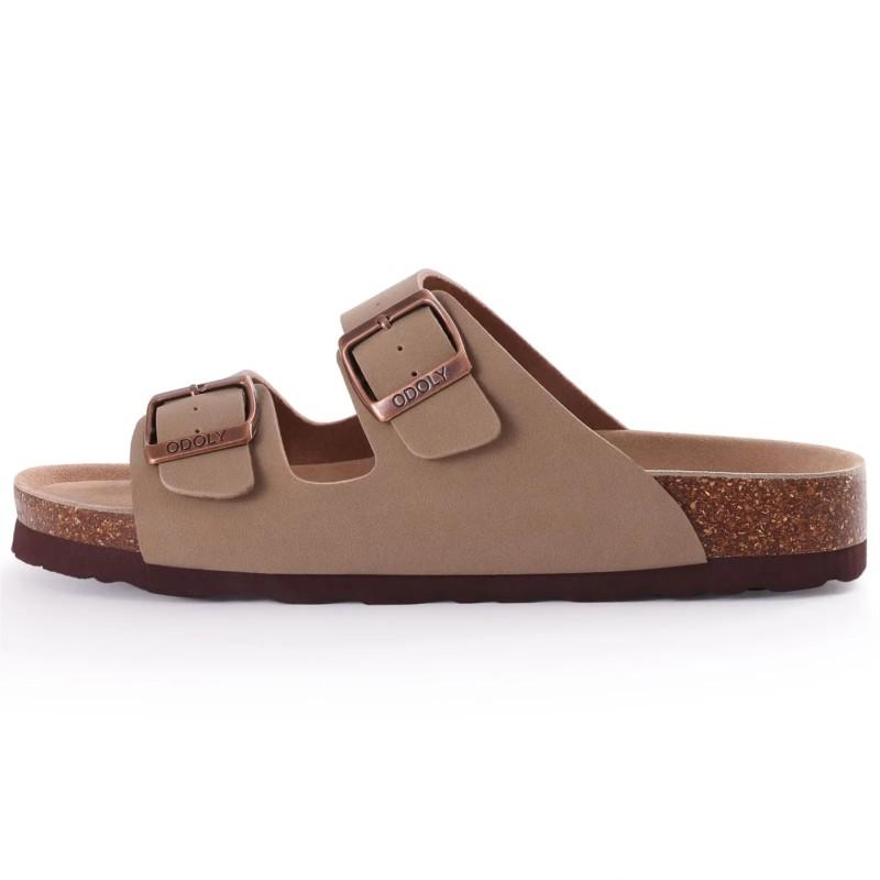 Fashion Litfun Fashion Double Buckle Clogs Slippers For Women New Suede Flat Mules With Arch Support Unisex Outdoor Cork Beach Sandals