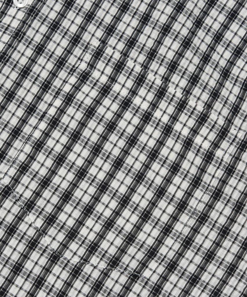 CARGOBROS Crease Loose Fit Check Short Sleeve Shirt (White)