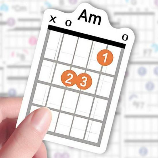 57 diagramů kytarových akordů a listy pro nácvik prstokladu pro folk, elektrickou a akustickou kytaru