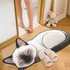 Floor Mat Non-Slip Backing Cat Design Easy Maintenance Versatile Rug Living Room Bathroom Kitchen Home Decor