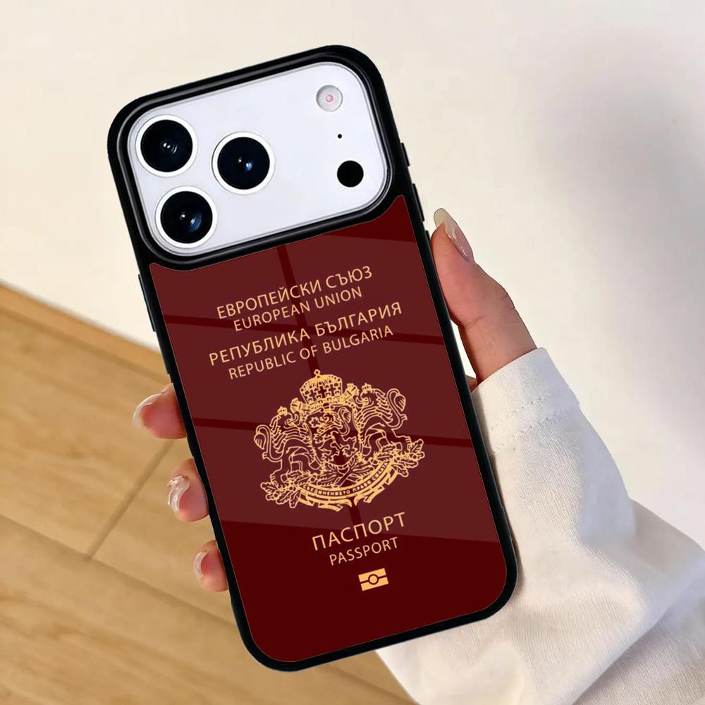 Bulgarien Flagge Reisepass Karte Handyhülle für IPhone 17 AIR 16pro Max 15 14 13 12 11 Bumper Hülle