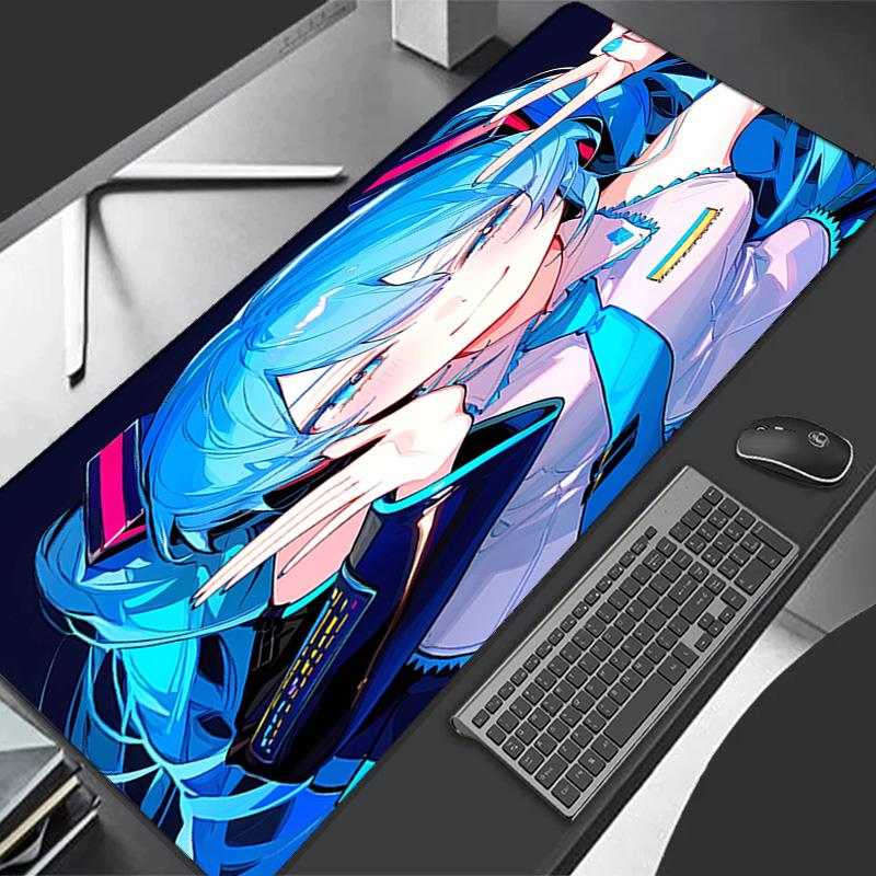 Hatsune Miku Theme Premium Non-slip Mouse Pad with Stitched Edges,Durable Rubber Material,for Desktop & Gaming Great Gifts