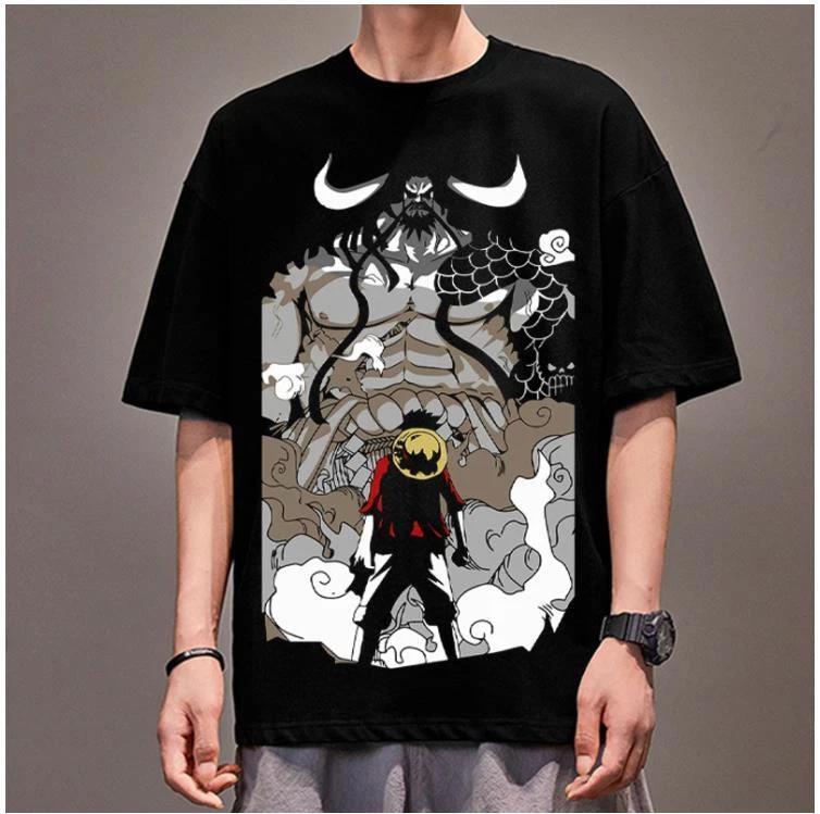 

One Piece Luffy Cosplay Anime T-Shirt Tee Undershirt 100% Cotton Black XL