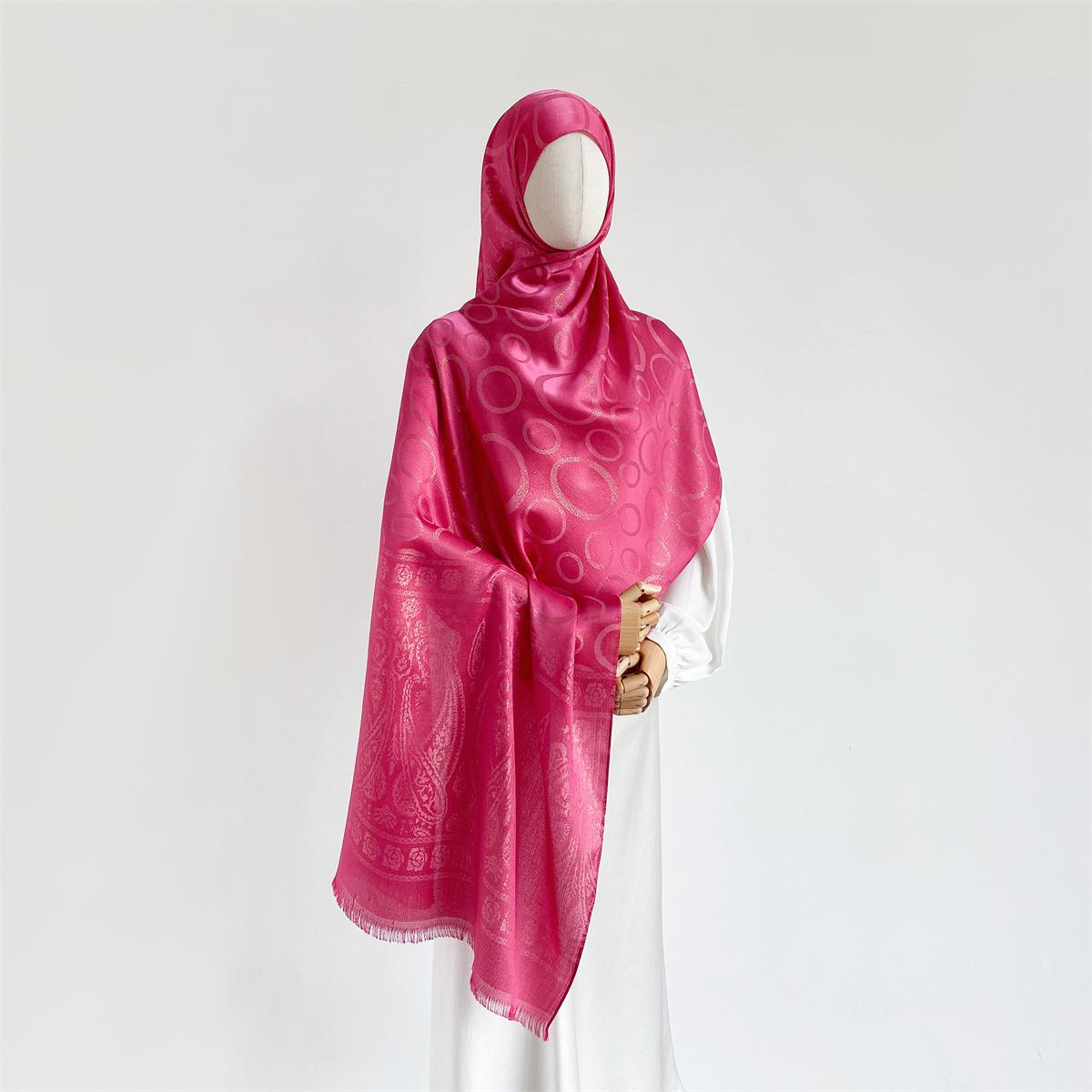 

70*180см Женский хиджаб Цветочный жаккардовый шарф с золотой нитью Мусульманская накидка Рамадан Ислам Зимний головной платок Хиджабы Тюрбан Шарф