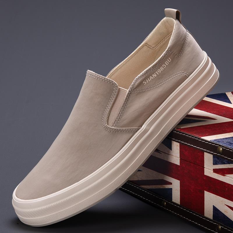 Spring New Mens Flat Shoes Low Top Trendy and Versatile Casual Shoes Trendy Lazy Shoes