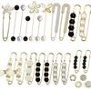 Adjustable Pearl Brooch Set for Waist Tightening and Clothes Fixing