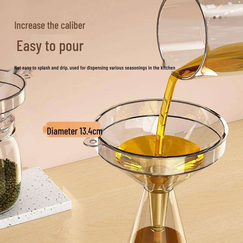 Long Neck Kitchen Funnel for Oil & Food Dispensing, Large & Small Caliber