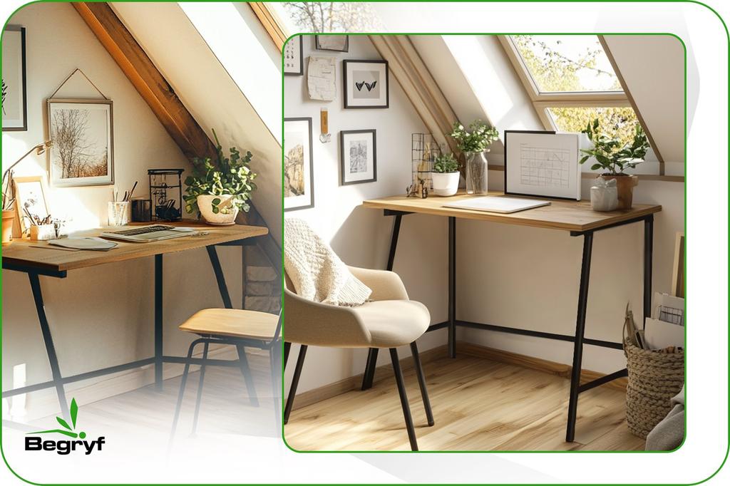 Biurko Małe Proste Olcha Loft 100X50X75 Vb4A Begryf