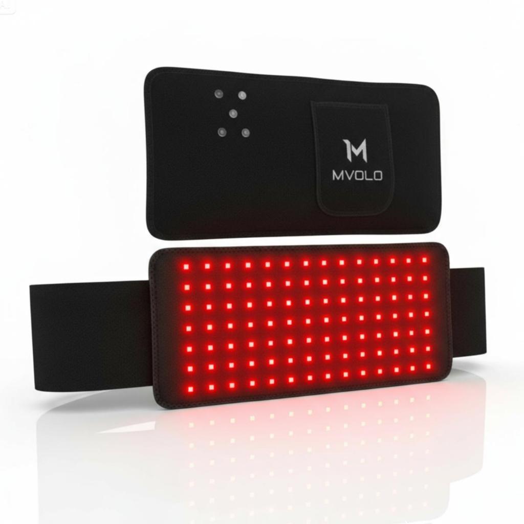 Mvolo® Tragbarer Infrarot-Rückenstützgürtel – Rotlichttherapie – Gegen Rückenschmerzen – Kabellos – Infrarot