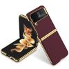 Samsung Galaxy Z Flip 4 5g Kılıf Kaplama 3d Yüzey Düz Deri Mat Sert Pc Anti-Fall Kılıf Galaxy Z Flip 4 5g Fundas için