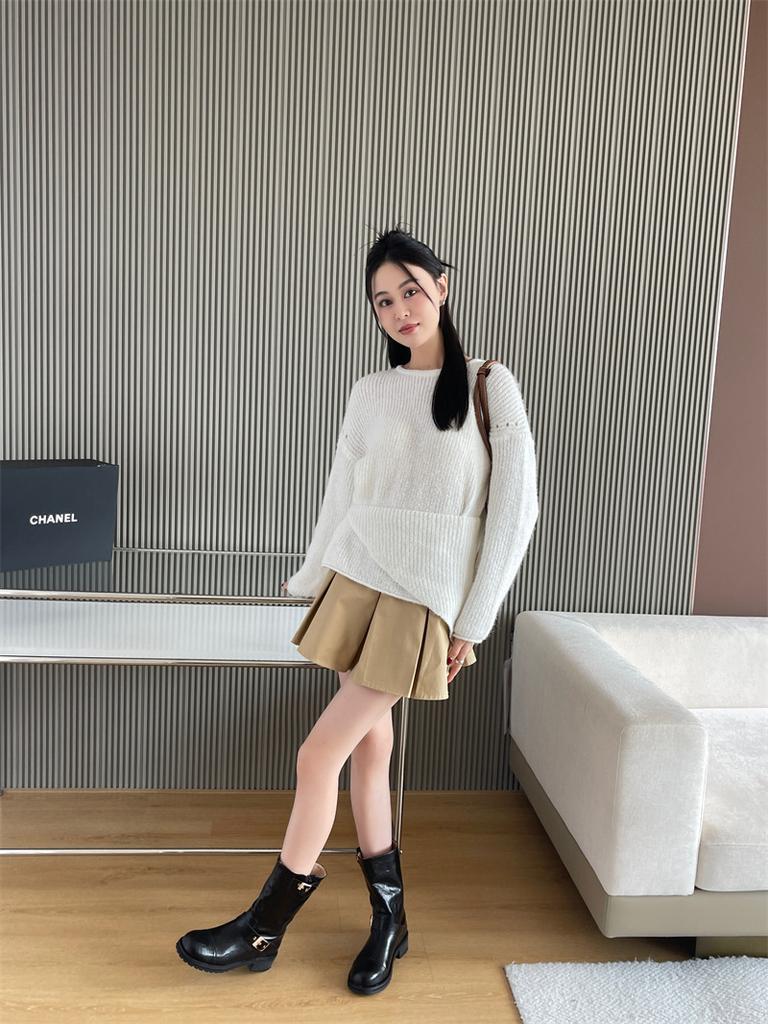 The same Korean buckle knight retro black medium and long high boots for children in autumn and winter