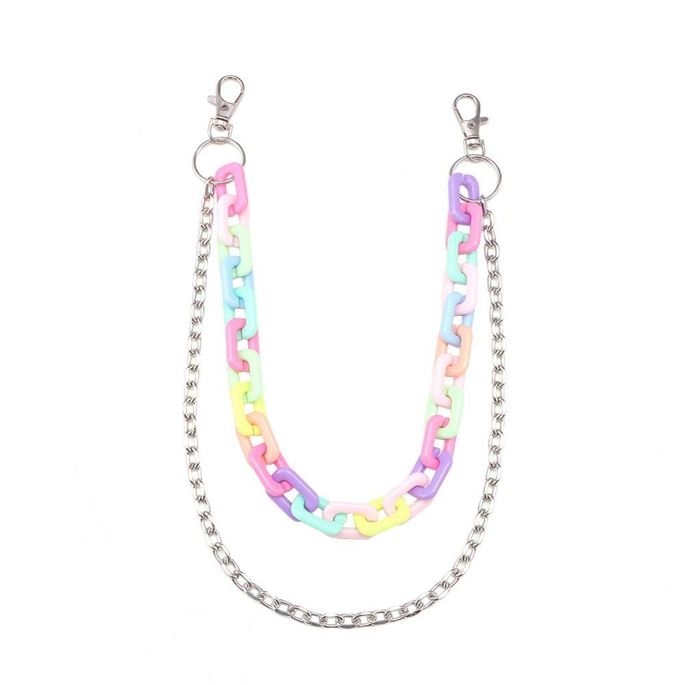 Double Layer Star Belt Chain Acrylic Cross Pants Chain Punk Heart Waist Chain  Jeans Decor