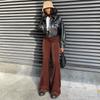 Golden Velvet Wide Leg Pants Women High Waist Drop Good Casual Pants  Loose Flare  Women's Pants