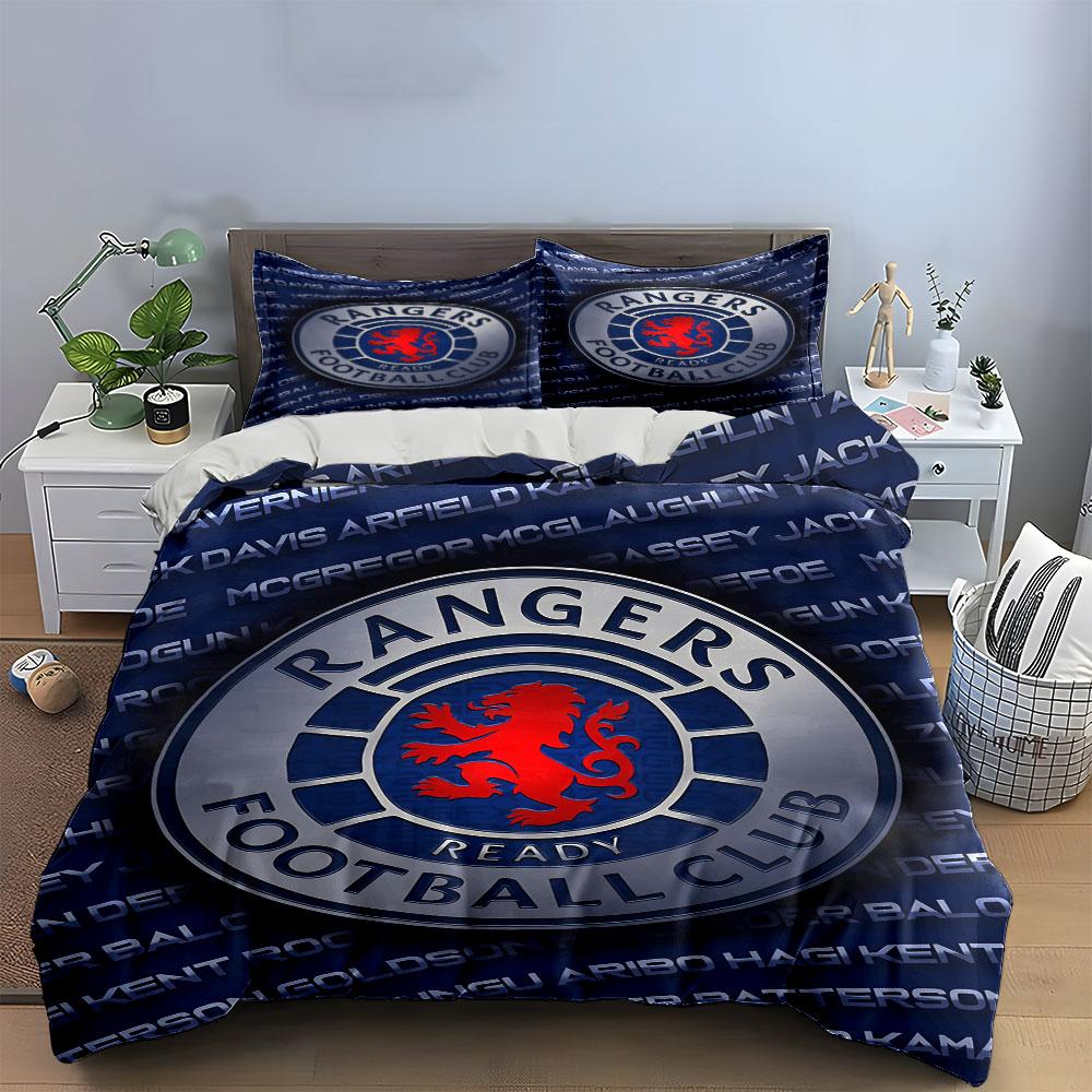 Rangers Football Club Bedding Set Bedding Duvet Cover Set Duvet Cover Pillowcases (1 * Duvet Cover 2 * Pillowcases, Without Duvet Insert)