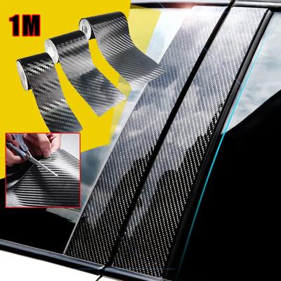 1M 3D Carbon Fiber Naklejka samochodowa DIY Pasek ochronny w paście Auto Drzwi Próg Lusterko boczne Taśma antyzarysowa Wodoodporna folia ochronna