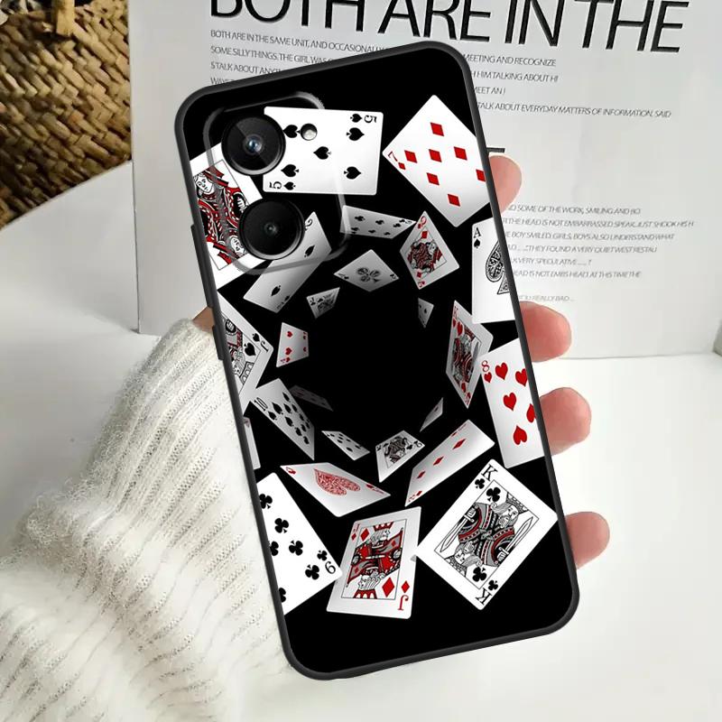Poker Playing Card For Realme GT6 GT7 15 Pro 10 11 12 13 14 Pro Plus C55 C71 C75 C67 C63 C61 C53 C35 C65 Case