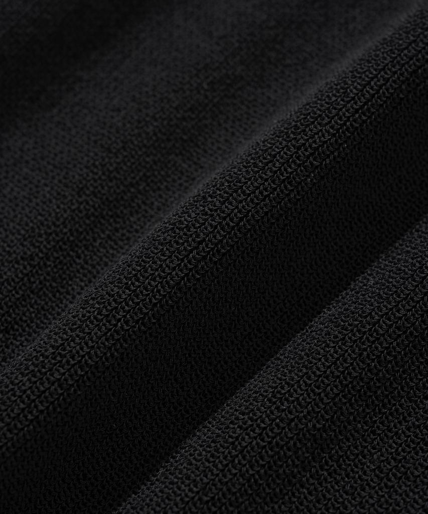 TEJIDO Coolever Cuello Henley Manga Corta Tejido Negro