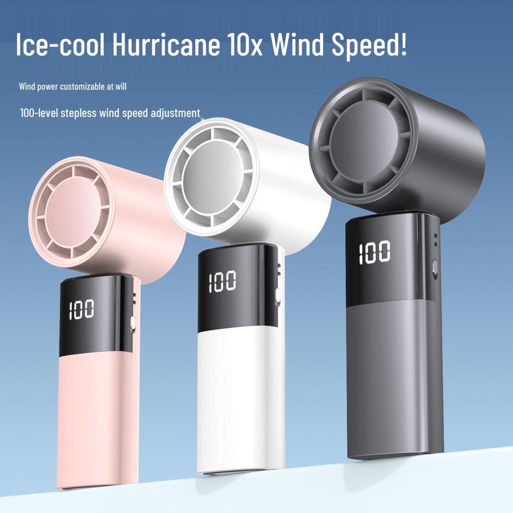 26-Speed Portable Digital Handheld Fan with Long Battery Life, USB Charging, and Silent Operation