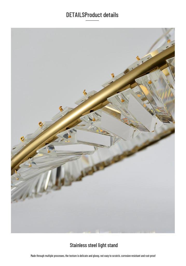 Italian Minimalist Crystal LED Ceiling Light for Bedroom and Living Room