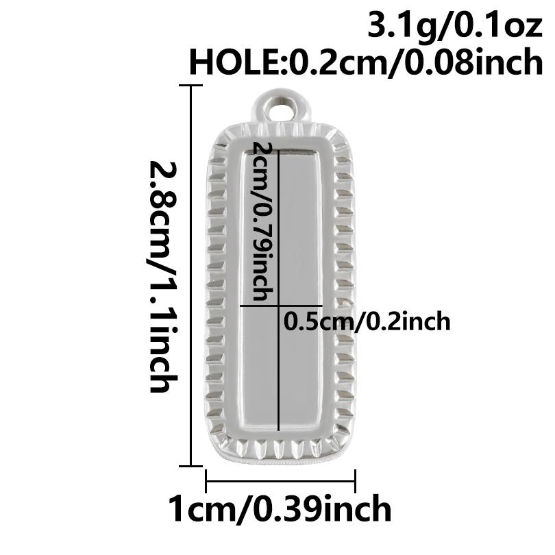 6pcs Stainless Steel Blank Tray Pendant For Decoration Geometry Cabochon Settings Base Charms DIY Handmade Materials Accessories