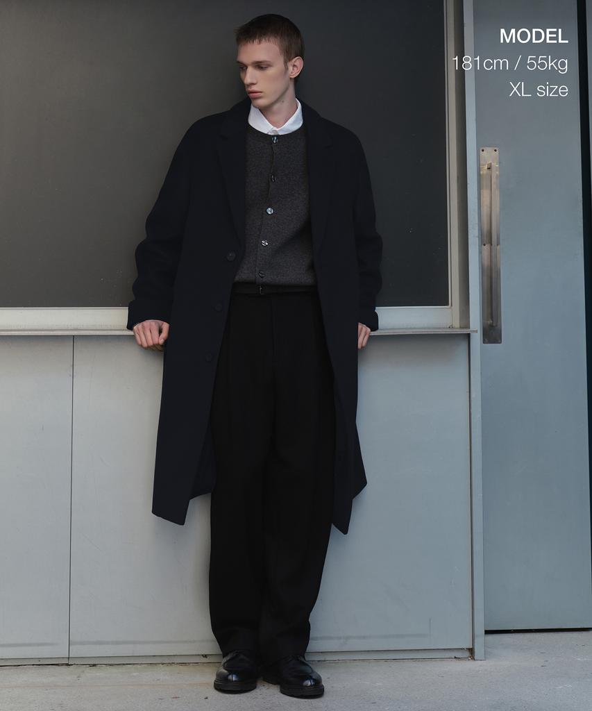 Musinsa Standard Cashmere Blend Oversized Single Coat [Navy]