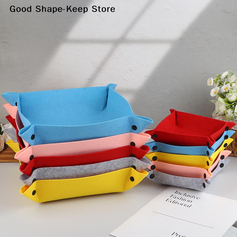 Adults and Kids Felt Storage Tray - Office Items Desk Organizer, Mouse Pad Storage Compartment
