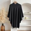 Women Poncho Winter Warm Solid Color Shawl Double Sided Designer Blanket Luxury Scarf Female Cloak Cashmere Pashmina Cape Stole