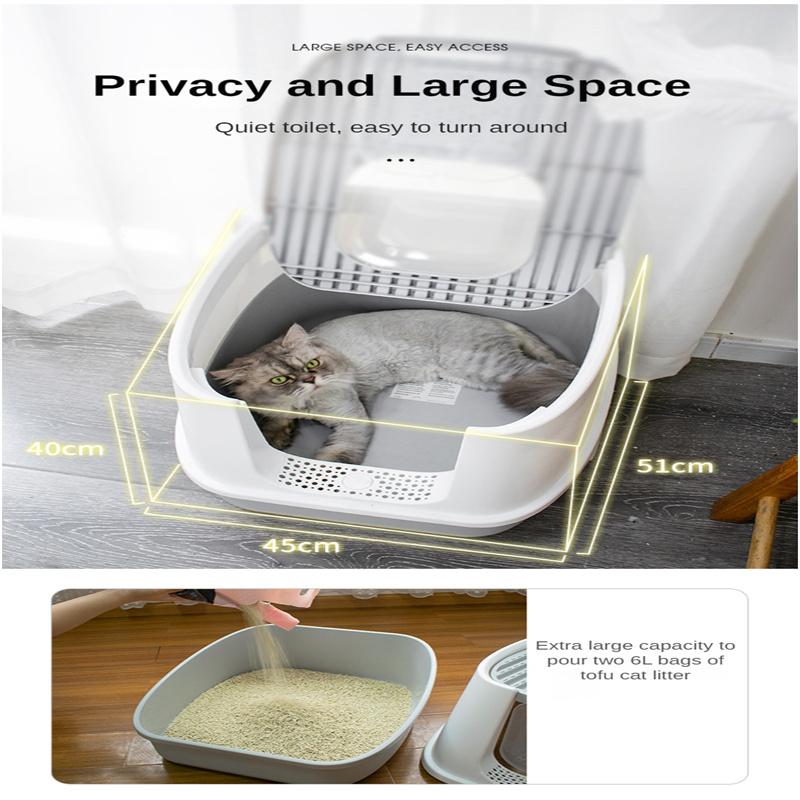 Litter Tray Fully Enclosed Splash-proof Cat Litter Box Odour-proof Pet Cleaning Products Anti-banding Cat Litter Cat Toilet