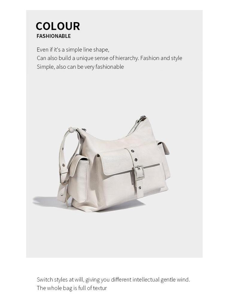 Autumn/Winter 2024 Retro Biker Pocket Bag: High-Capacity, Chic Crossbody for Fashionable Commuters