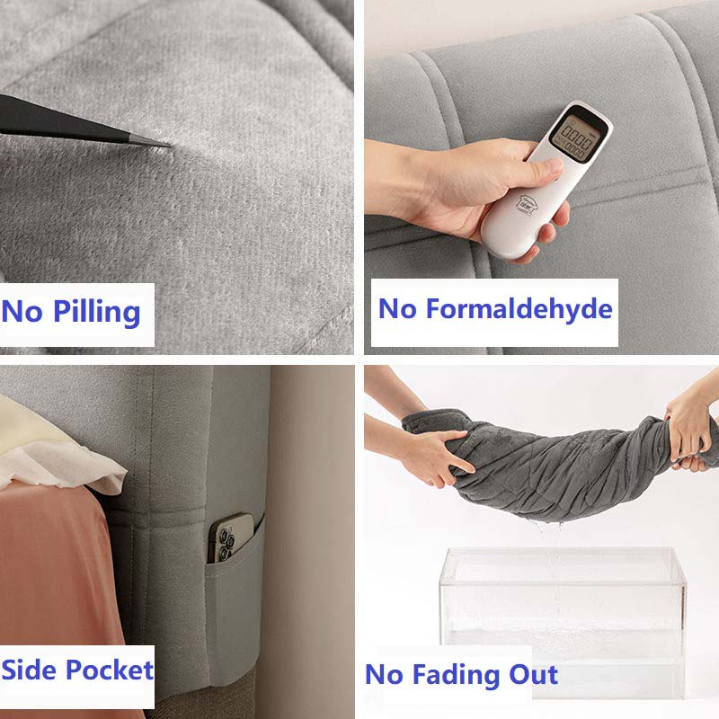 Husă de pat matlasată din catifea de pluș îngroșată Husă de paturi all-inclusiveCosatură din spate pentru pat de lux de culoare solidă Flanel