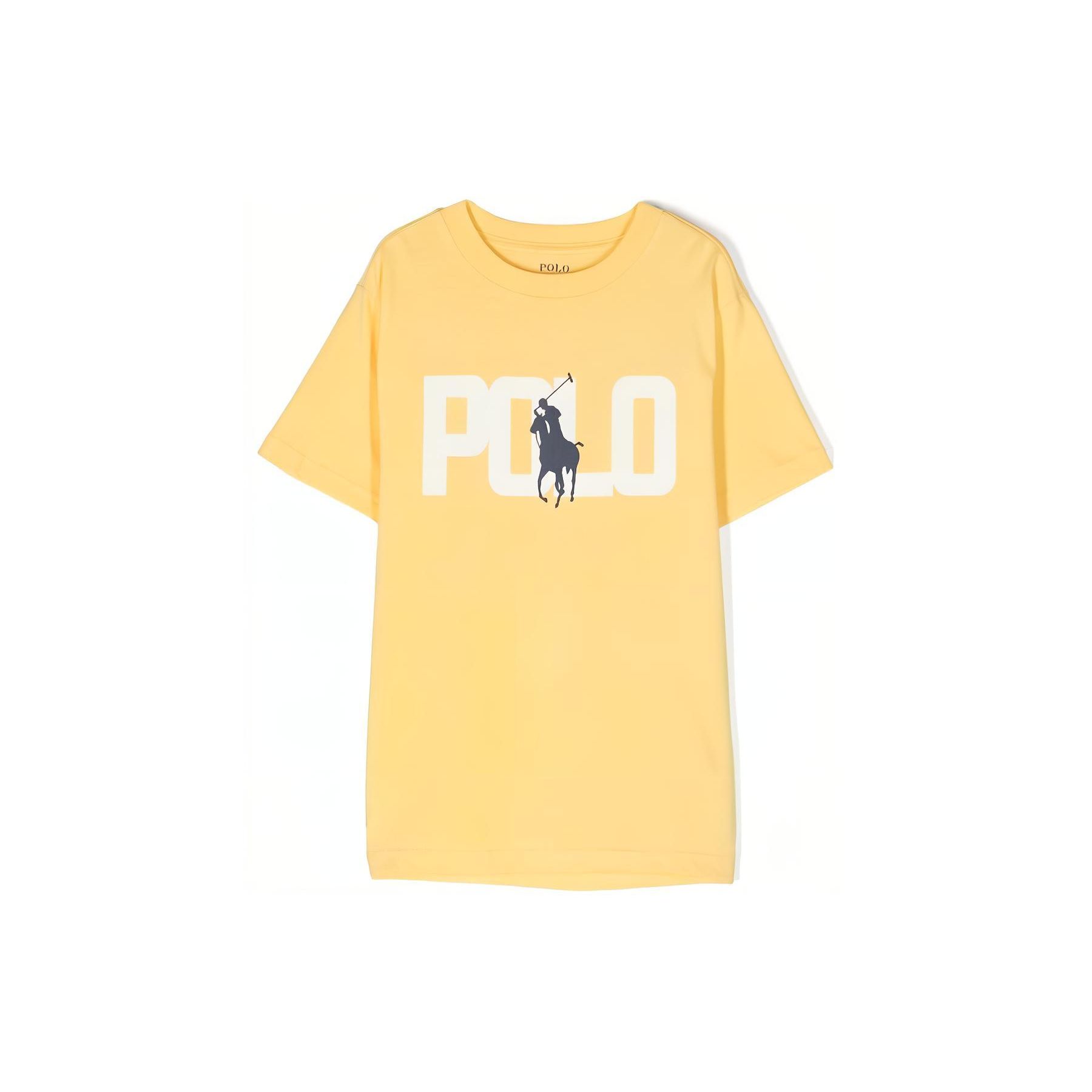 

Футболка Polo Ralph Lauren Ss24 с принтом букв и круглым вырезом, повседневная, с коротким рукавом, для детей, желтая 323934270-003 L