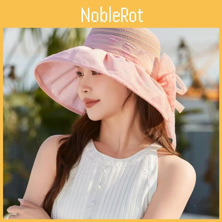 Summer Feminine Sun Hat With Butterfly Ribbon And Floral Design In Polyester For Outdoor Use