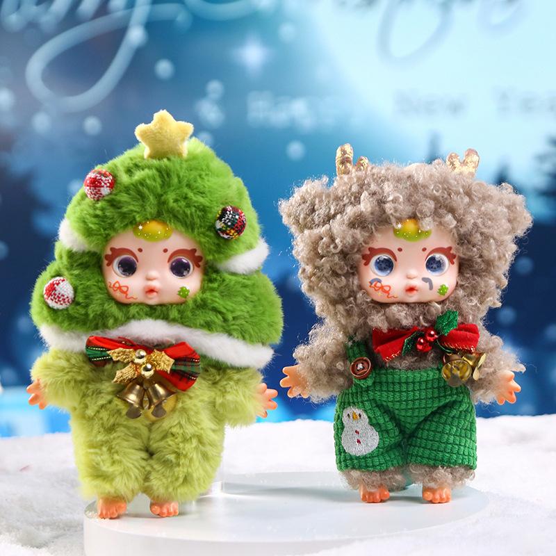 Mm Milk Candy Christmas Series Plush Blind Box Creative Action Figure Doll Desktop Decor Collection Mystery Box Christmas Gift