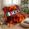 Mexico footbal Printed Flannel Blanket Skin Friendly Warm Decorative Throw for Indoor Couch Bed Daily Use