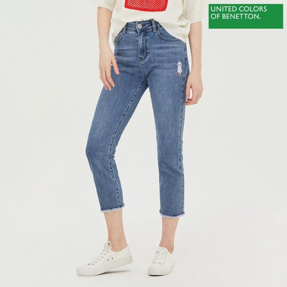 

Прямые джинсовые брюки Benetton Benetton Dog с вышивкой Badpa7331 Indigo/42