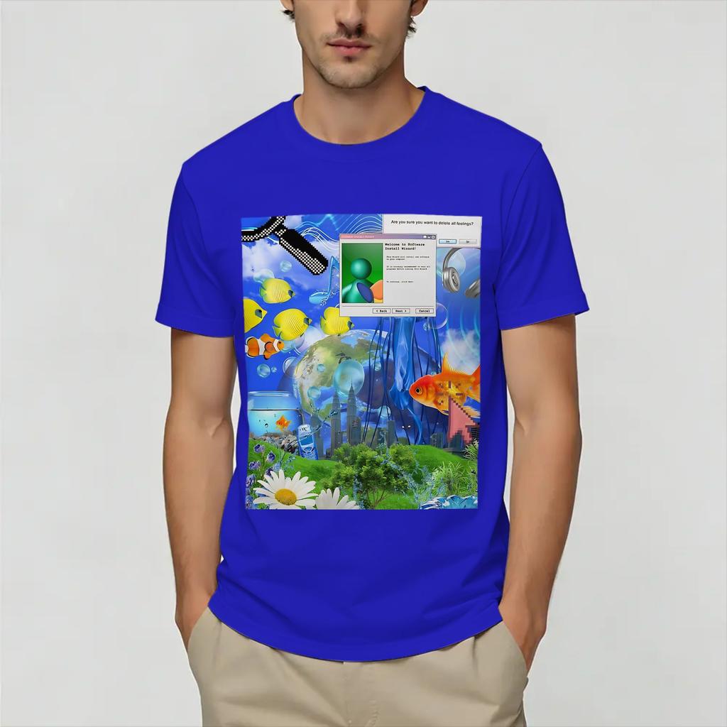 Frutiger Aero World Vaporwave T Shirts Unisexs 100 Cotton Novelty TShirt O Neck Tee Shirt Short Sleeve Clothes Plus Size