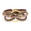 Cross Twist Leather Bracelet for Women Braided Bowknot Wrap Multilayer Jewelry Accessories