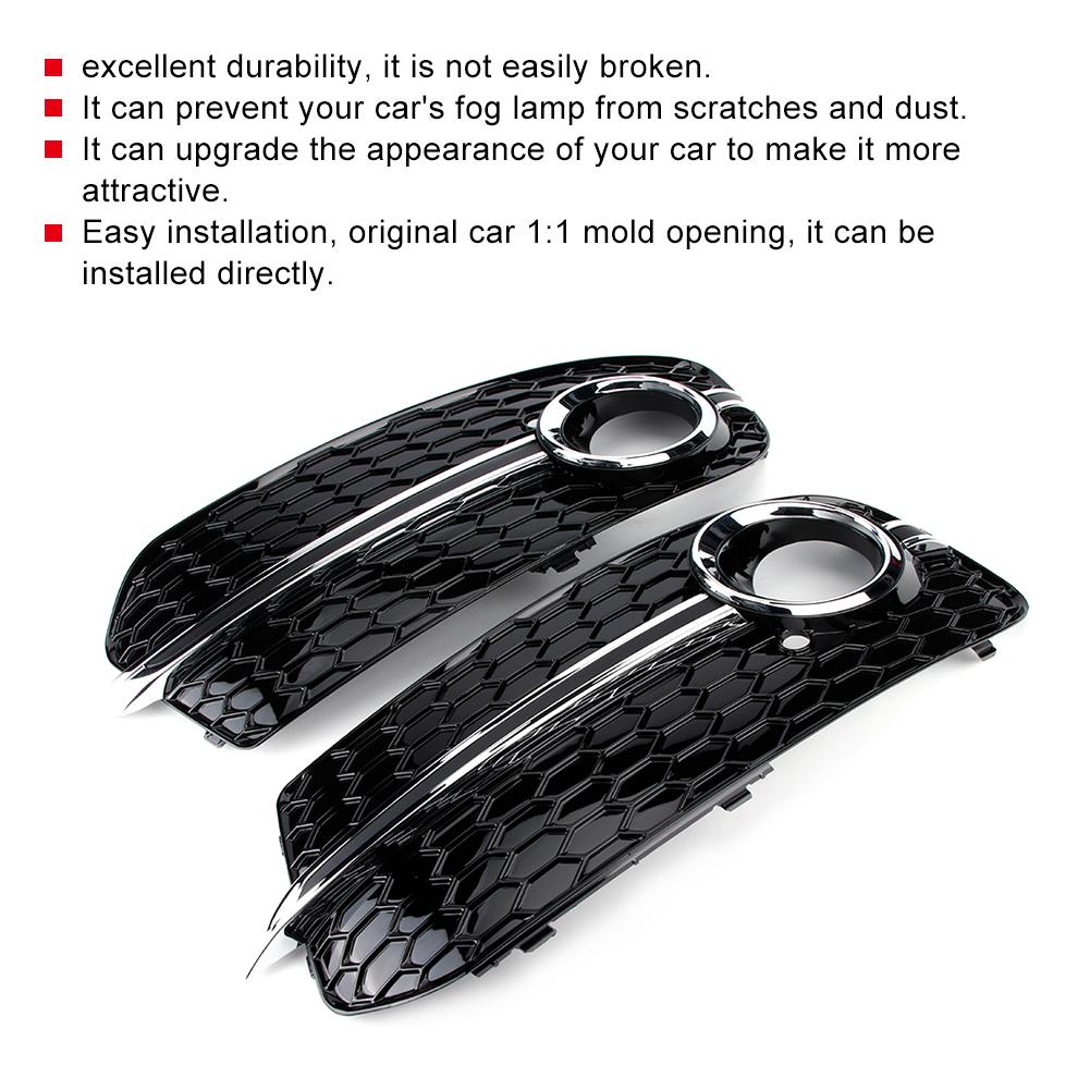 2pcs for SQ5 Style Car Exterior Fog Lamp Light  Frame Cover Fits for Q5 8R 2013 2017