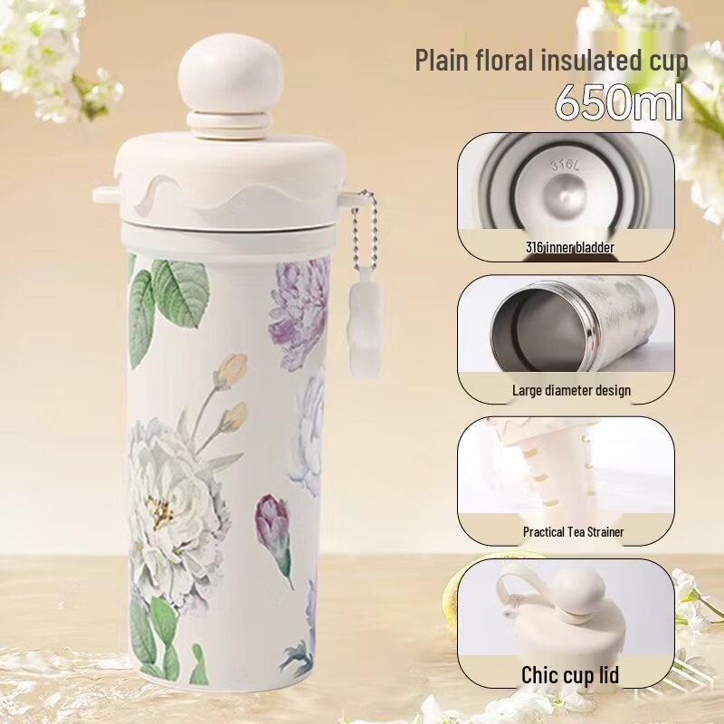 Милая Портативная Термокружка с Трубочкой из Нержавеющей Стали 316