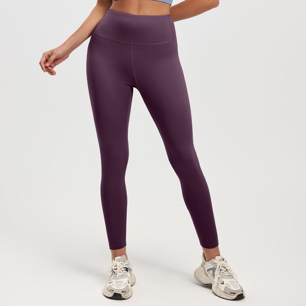 MT20 Women's High Waist Butt-Lifting Purple Yoga Pants - Peach Basic Sportswear